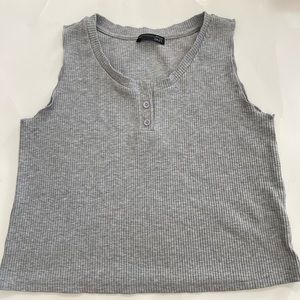 Dazy Grey ribbed tank top